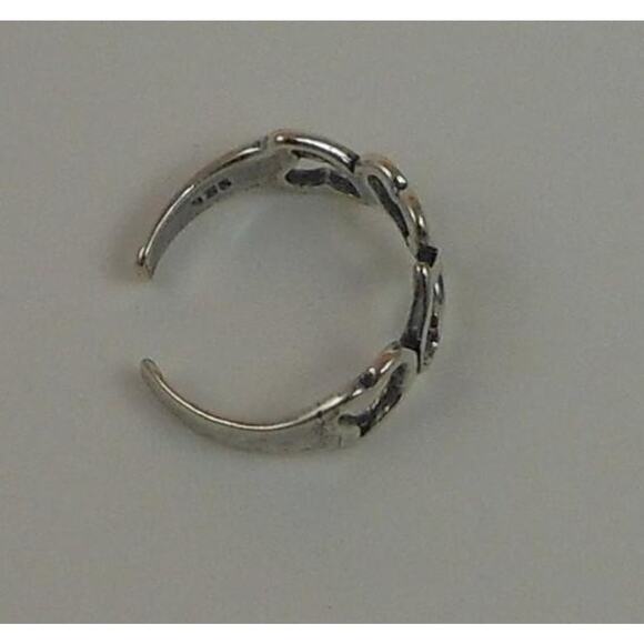 Vintage Sterling Silver Hearts Toe Ring - NOS Boho Jewelry from Thailand, 925 - Picture 6 of 6